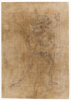 Study for Four-headed Deity with Consort