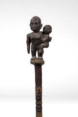 Staff with Carved Mother and Child Finial