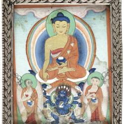 Shakyamuni Buddha with His Disciples and Mahakala