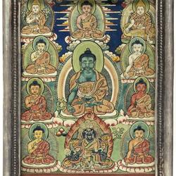 Eight Medicine Buddhas with Yaksha and Two Lamas Eight

