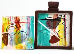 Pendant Icon Case with Abstract Painting