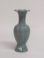 Celadon Vase with Fluted Rim