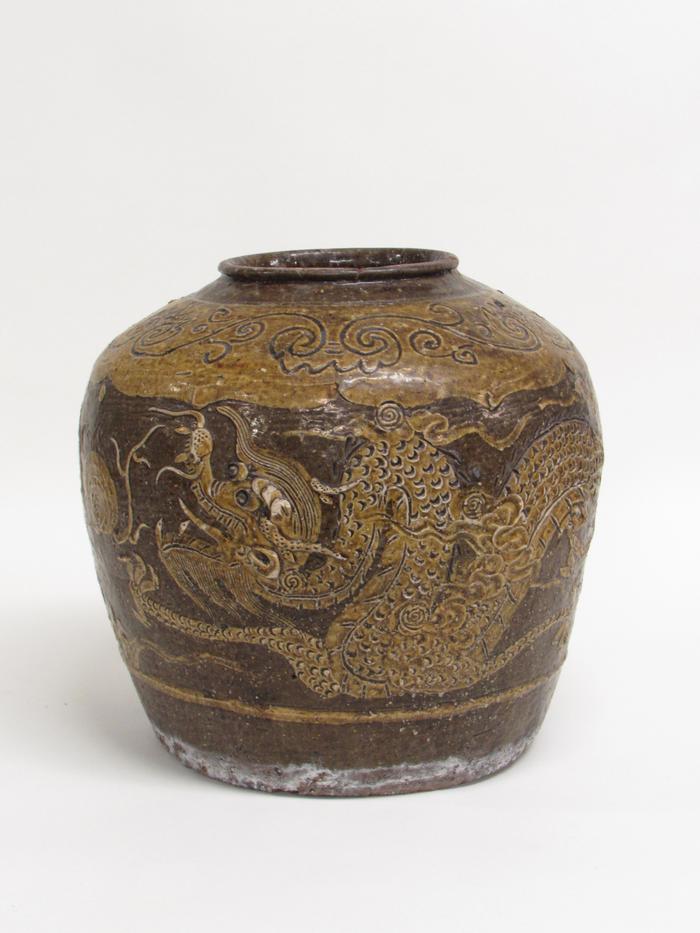 Martaban Jar with Dragon and Phoenix Design