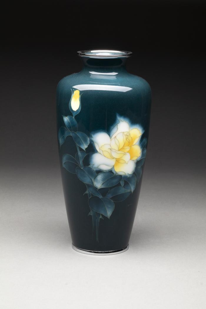 Cloisonne Vase with Yellow Flower