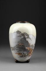 Footed Vase with Mountain Landscape