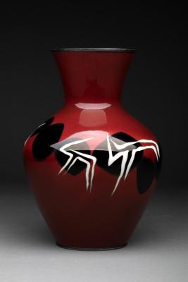 Vase with Stylized Deer Design
