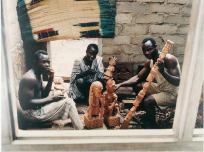Lamidi Fakeye with Apprentices Bisi and Dejo - Idaban, Nigeria