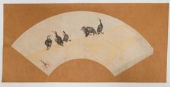 Group of Seven Fan Paintings from the Richard Lane Collection