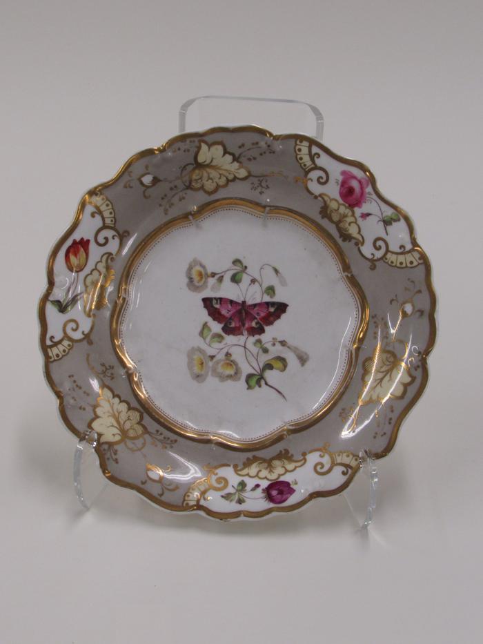 Dessert Plate with Butterfly and Flower Design