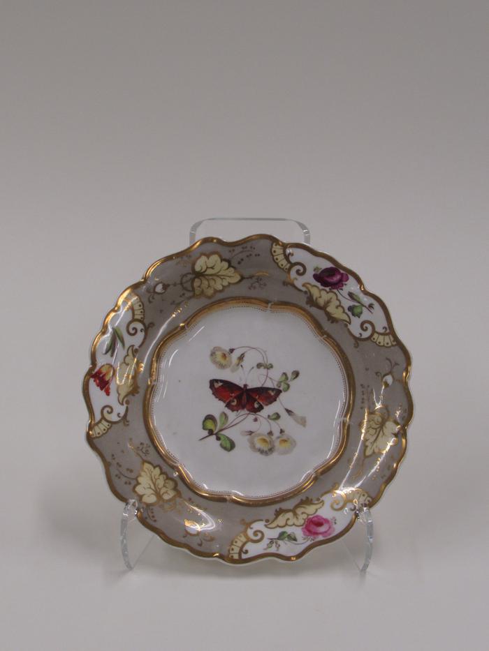 Dessert Plate with Butterfly and Flower Design