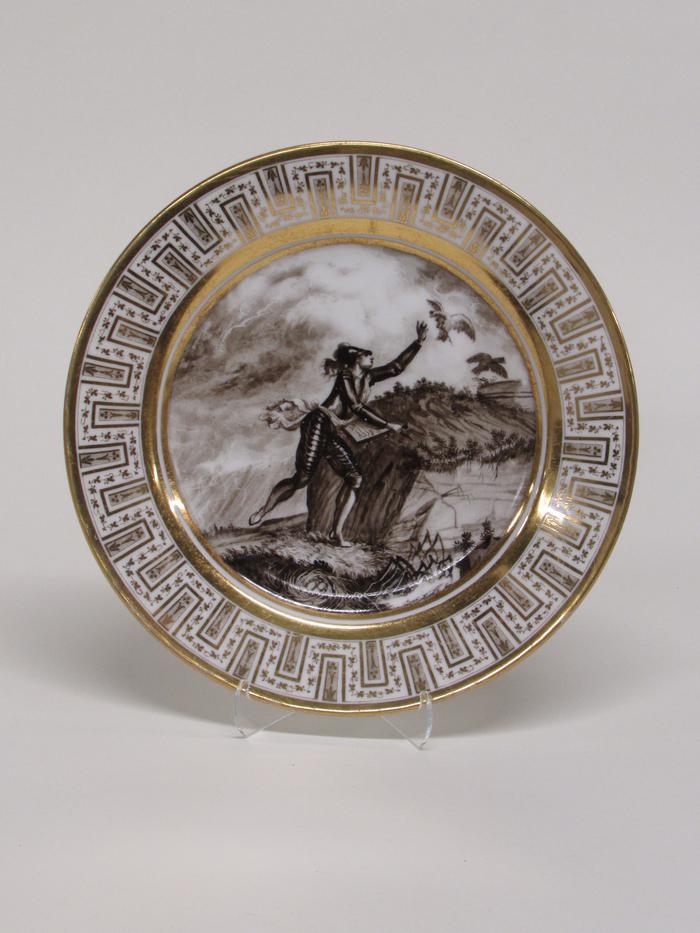 Dinner Plate with Male Figure and Birds