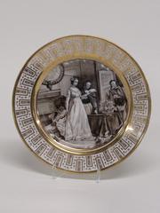 Dinner Plate with Figures in an Interior
