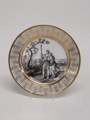 Dinner Plate with Classical Shepherd and Shepherdess in a Landscape