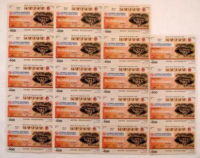 Set of Lottery Tickets with Posada Images