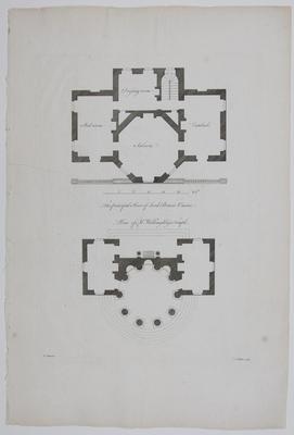 The Principle Floor of Lord Bruce's Casine and Plan of M. Willoughby's Temple