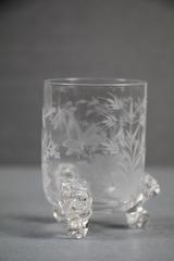 Cordial Glass with Dragonfly and Floral Designs