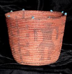 Small Basket with Blue Beads