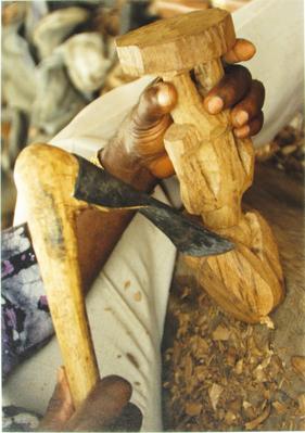 Lamidi Fakeye Using an Adz - Ile-Ife, Nigeria