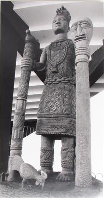 Lamidi Fakeye's 13.5' Odudwa Statue Carved in 1987 for Oduduwa Hall, Obafemi - Awolowo University, Ife