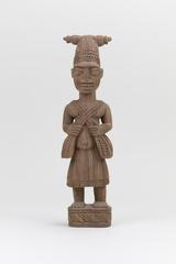 Standing Ifa Diviner with Crossed Shoulder Bags