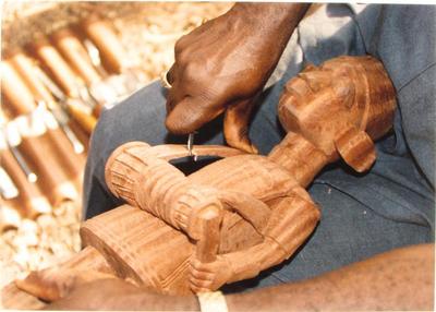 Lamidi Fakeye Carving a Drummer - Ile-Ife, Nigeria