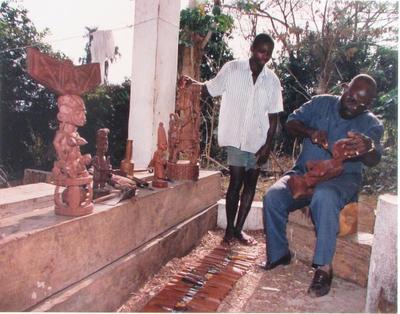 Lamidi Fakeye with an Apprentice