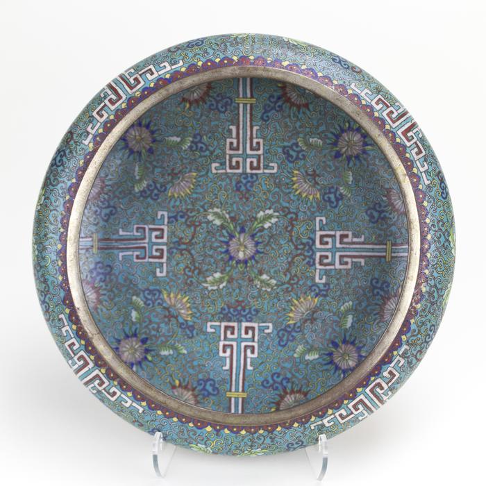 Cloisonne Basin with Scrolling Lotus Design
