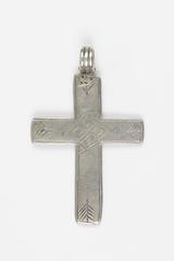 Pendant Cross with 'Feather' Design