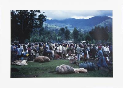 Gathering or Market Scene in View  of the Mountains