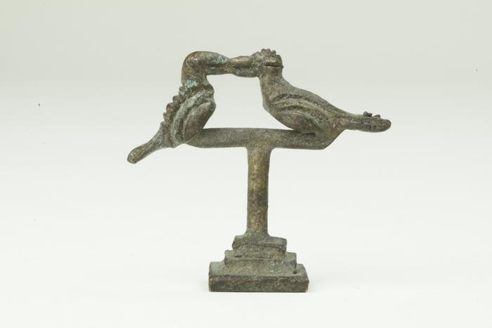 Gold Weight in the Shape of Two Perched Birds