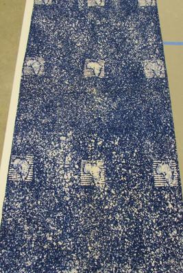 White-speckled Blue Cloth with Africa Design