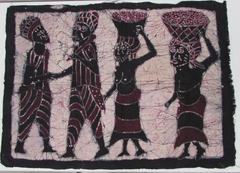 Batik Cloth with Male and Femail Figures