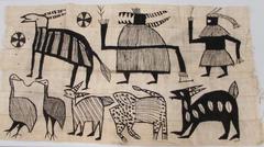 Korhogo Cloth with Animals and Masquerade Figures