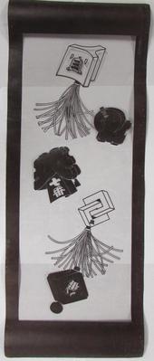Katagami Stencil with Auspicious Emblem Design