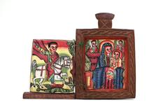 Icon Pendant with Our Beloved Mary and Her Son, and Saint George