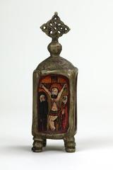 Silver Ark Icon with Saint Mary and Child, Christ Carrying Cross, Crucifixion, and Risen Christ