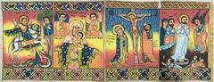 Four-Panel Icon with Images of Saint George, Saint Mary and Christ