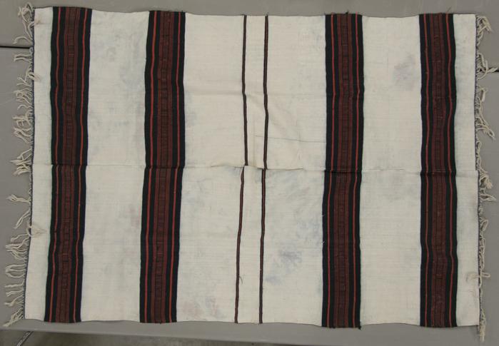 Fabric with red and black bands