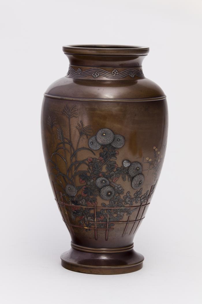 Vase with Garden Lattice Scene
