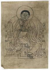 Study Drawing of Mongolian Lama Holding a Stupa